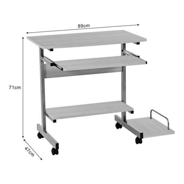 Γραφείο υπολογιστή Veronce pakoworld σε φυσική απόχρωση με μεταλλικό σκελετό 89x47x71εκ.  375-000012