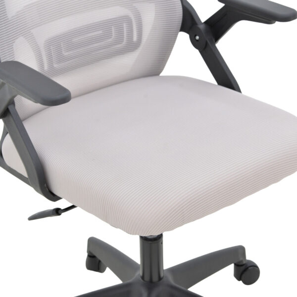 Καρέκλα γραφείου Peja pakoworld mesh ύφασμα γκρι-μπεζ με μαύρο σκελετό 58x60x107-117εκ.  069-000089