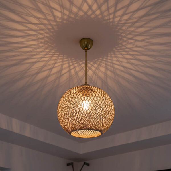 Φωτιστικό οροφής μονόφωτο Leshia pakoworld Ε27 καφέ Φ38x38εκ.  147-000053