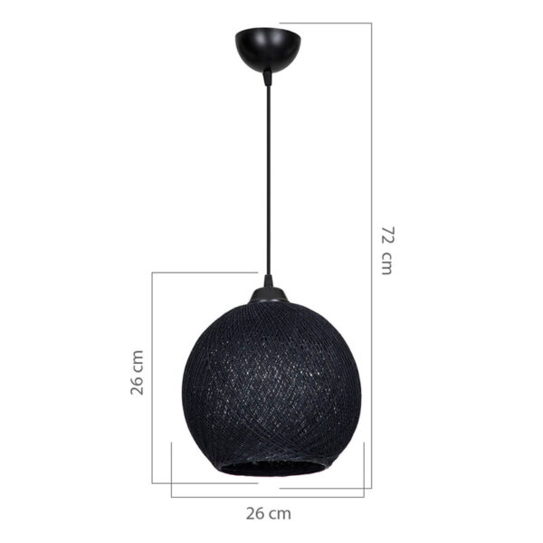 147-000054-3 Φωτιστικό οροφής μονόφωτο Leshia pakoworld Ε27 μαύρο Φ26x26εκ. 147-000054