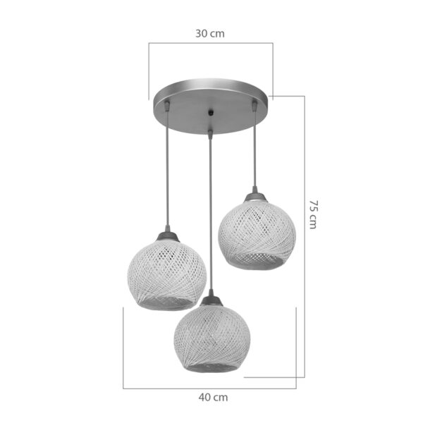 Φωτιστικό οροφής τρίφωτο PWL-1121 pakoworld Ε27 κρεμ-χρυσό Φ40x75εκ.  147-000067