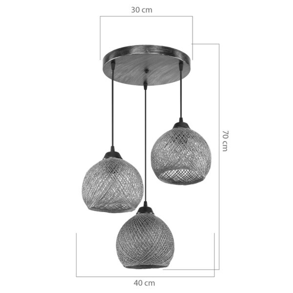 Φωτιστικό οροφής τρίφωτο PWL-1121 pakoworld Ε27 καφέ Φ40x75εκ.  147-000068