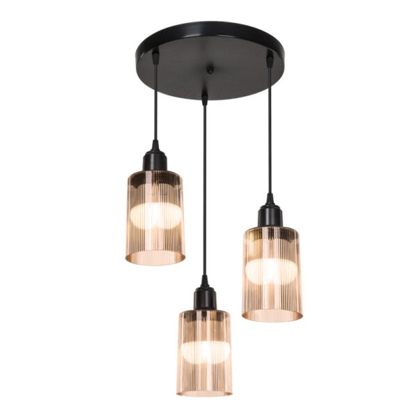 Φωτιστικό οροφής τρίφωτο PWL-1195 pakoworld Ε27 μαύρο-amber Φ30x80εκ.  147-000121