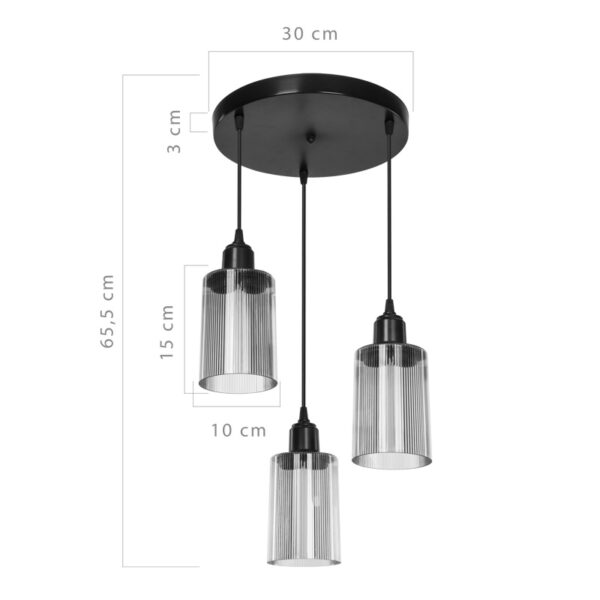 Φωτιστικό οροφής τρίφωτο PWL-1195 pakoworld Ε27 μαύρο-amber Φ30x80εκ.  147-000121