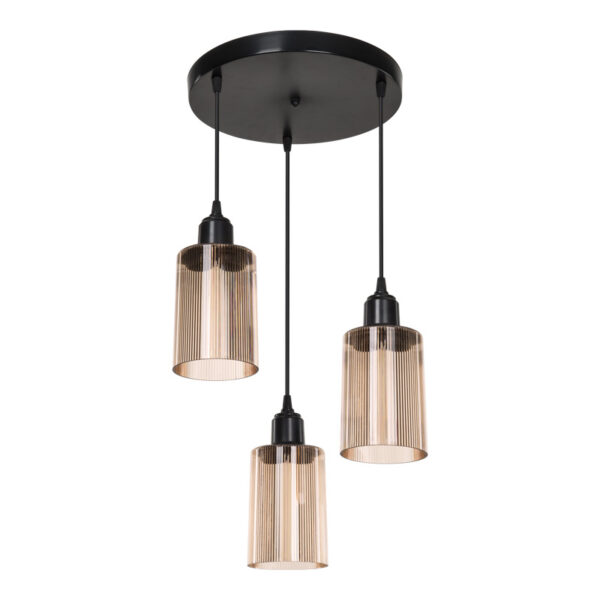 Φωτιστικό οροφής τρίφωτο PWL-1195 pakoworld Ε27 μαύρο-amber Φ30x80εκ.  147-000121