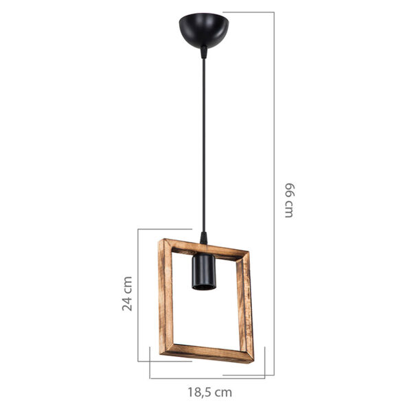 Φωτιστικό οροφής μονόφωτο Isolate pakoworld Ε27 καρυδί 18.5x3x24εκ.  147-000136