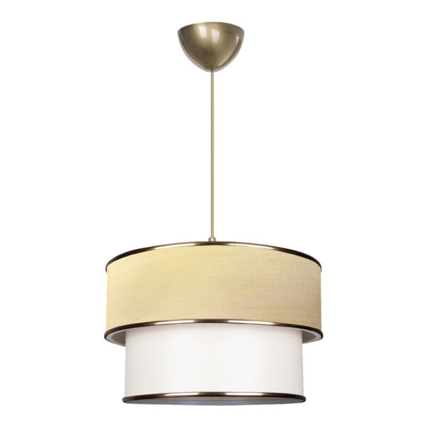 Φωτιστικό οροφής μονόφωτο PWL-1089 pakoworld Ε27 εκρού-χρυσό Φ30x20εκ.  202-000063