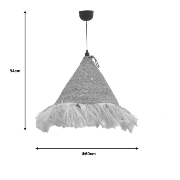 Φωτιστικό οροφής Geole Inart γιούτα σε φυσική απόχρωση Φ60x94εκ.  313-000029