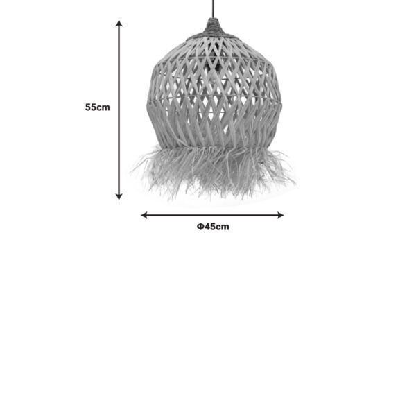 Φωτιστικό οροφής Marjione Inart sisal σε φυσικό χρώμα Φ45x55εκ.  339-000021
