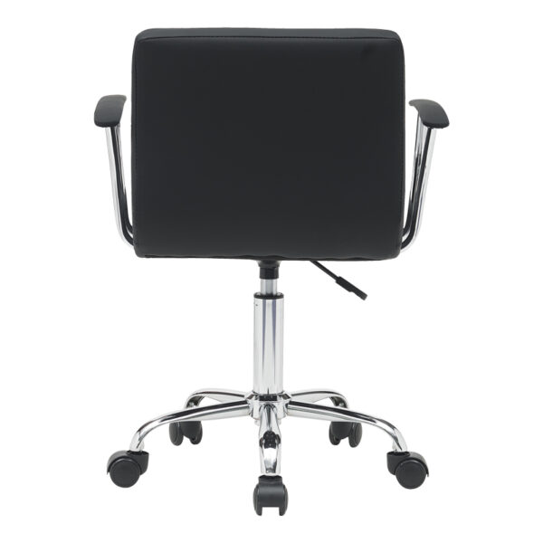 Καρέκλα γραφείου Buleco pakoworld pu σε μαύρη απόχρωση 56x46x74-86εκ.  360-000007