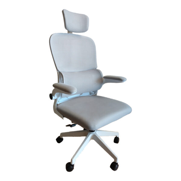 Καρέκλα γραφείου Recko pakoworld ύφασμα mesh σε γκρι απόχρωση 64x58x123-133εκ.  406-000004