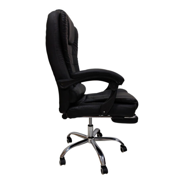 406-000005-3 Καρέκλα γραφείου διευθυντή με υποπόδιο Worko pakoworld pu σε μαύρη απόχρωση 53x69x114-122εκ. 406-000005