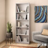 039-000015-1 Βιβλιοθήκη Max pakoworld σε λευκό χρώμα 58x23x170εκ. 039-000015