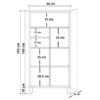 Βιβλιοθήκη PWF-0181-7 σε χρώμα πεύκου 80x36x155εκ.  071-000482
