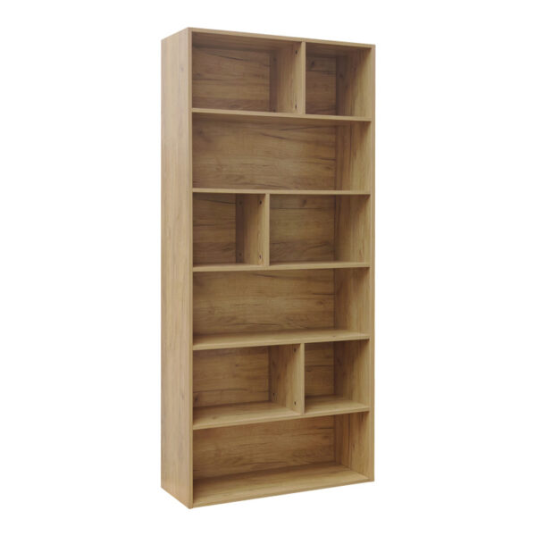 Βιβλιοθήκη Evergin pakoworld mdf σε oak απόχρωση 80x30x180εκ.  072-000152