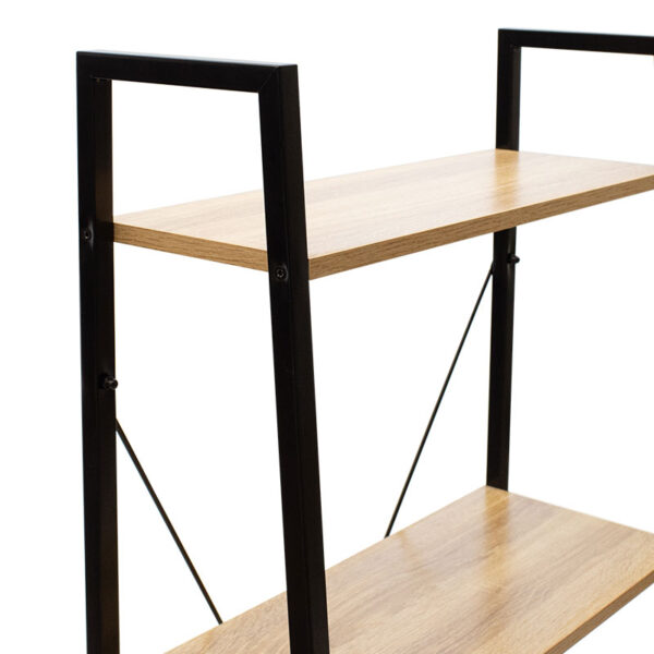 Βιβλιοθήκη- Ραφιέρα Ramon pakoworld φυσικό-μαύρο 60x23x145,5εκ.  085-000001