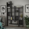 119-001252 Βιβλιοθήκη Manco pakoworld σε ανθρακί απόχρωση 122x25.5x188εκ. 119-001252