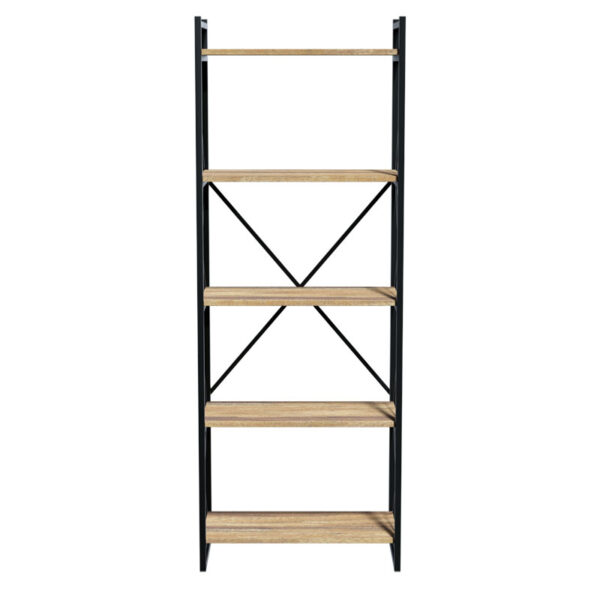 Βιβλιοθήκη Baker pakoworld καρυδί-μαύρο 66x34x180εκ.  120-000330