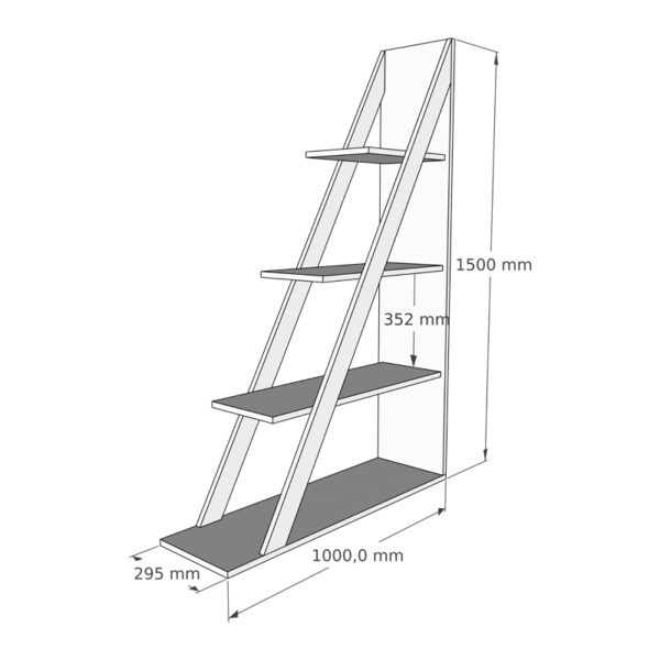 120-000491-3 Βιβλιοθήκη Quina pakoworld σε ανθρακί απόχρωση 100x30x150εκ. 120-000491