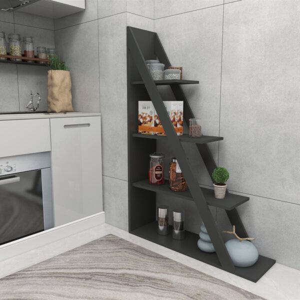 Βιβλιοθήκη Quina pakoworld σε ανθρακί απόχρωση 100x30x150εκ.  120-000491