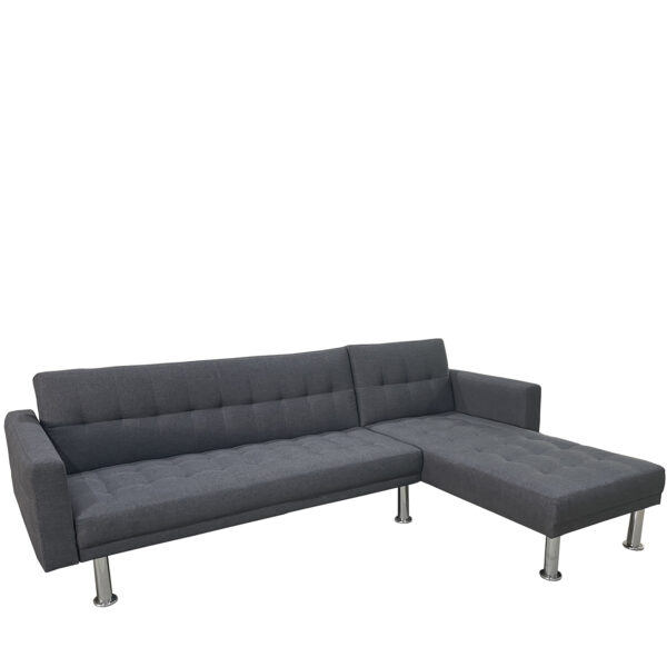 Καναπές Κρεβάτι Γωνιακός ArteLibre OBERON Γκρι Ύφασμα 240x102/175x40cm.  14290078