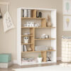 Βιβλιοθήκη Decora pakoworld σε oak-λευκό απόχρωση 90x22x123.6εκ.  176-000204