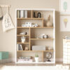 Βιβλιοθήκη Decora pakoworld σε oak-λευκό απόχρωση 90x22x123.6εκ.  176-000204