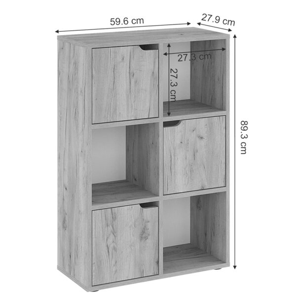 184-000102-4 Βιβλιοθήκη Bookel pakoworld μελαμίνης σε oak απόχρωση 59.5x27.5x89εκ. 184-000102