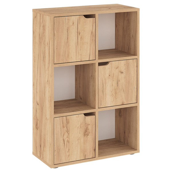 Βιβλιοθήκη Bookel pakoworld μελαμίνης σε oak απόχρωση 59.5x27.5x89εκ.  184-000102