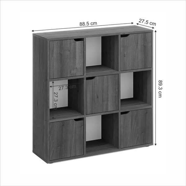 184-000112-4 Βιβλιοθήκη Bookel pakoworld σε sonoma απόχρωση 88.5x27.5x89.3εκ. 184-000112