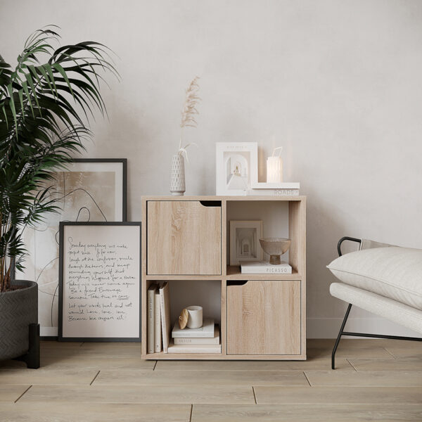 Βιβλιοθήκη Bookel pakoworld σε sonoma απόχρωση 59.6x27.5x60.4εκ.  184-000114