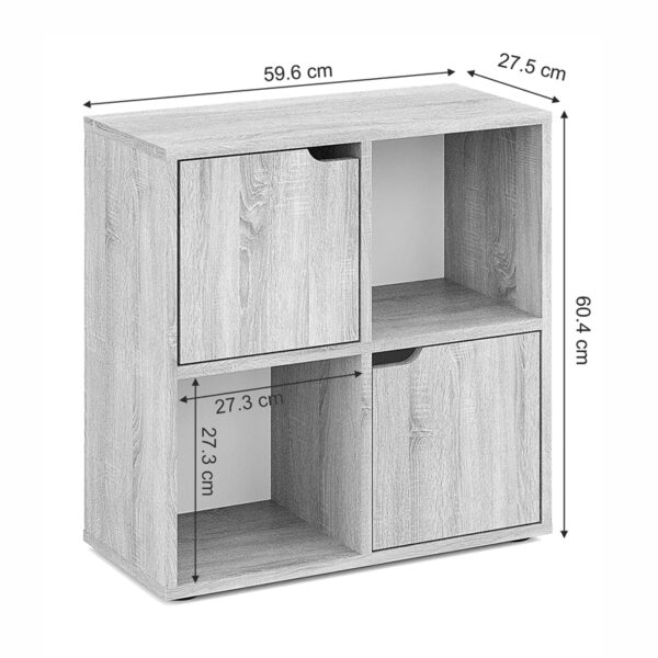 184-000115-4 Βιβλιοθήκη Bookel pakoworld σε λευκή απόχρωση 59.6x27.5x60.4εκ. 184-000115