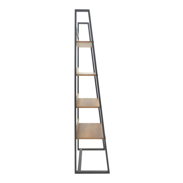 Βιβλιοθήκη Ryder pakoworld καρυδί-μαύρο 75x36x185εκ.  197-000064