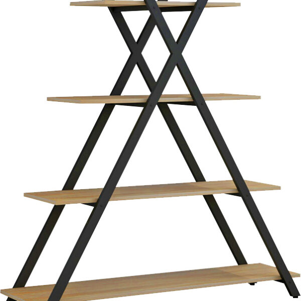 Βιβλιοθήκη Tree pakoworld μαύρο-φυσικό 120x33x135εκ.  230-000025