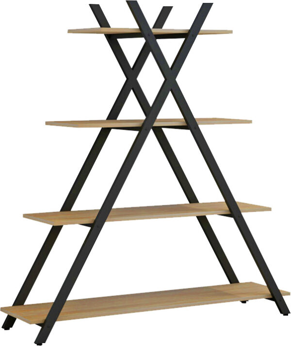 Βιβλιοθήκη Tree pakoworld μαύρο-φυσικό 120x33x135εκ.  230-000025