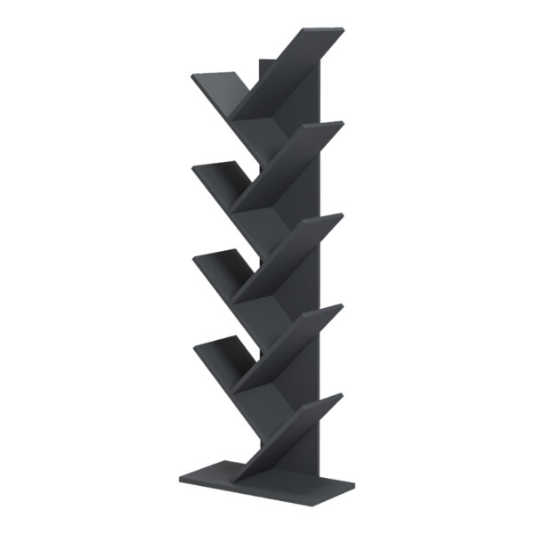 230-000155-2 Βιβλιοθήκη Fyllo pakoworld ανθρακί 50x25x141.5εκ. 230-000155