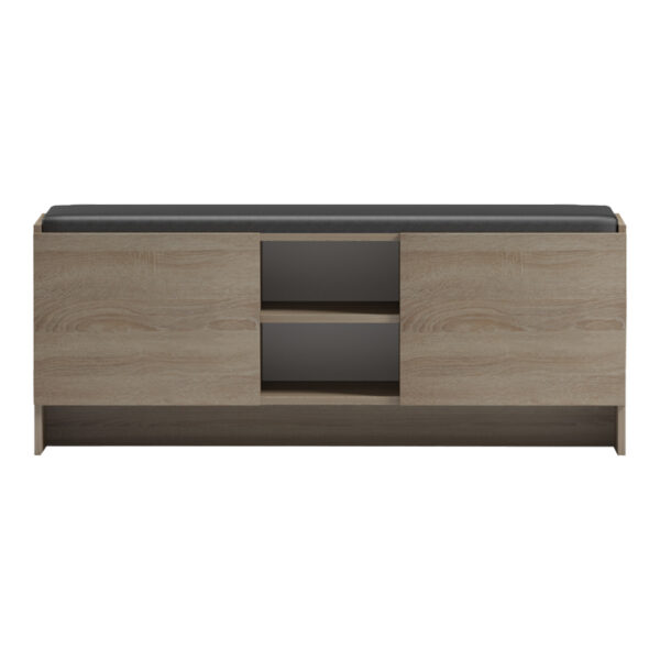 Παπουτσοθήκη-σκαμπό Zulla pakoworld sonoma-μαύρο 110x37x43εκ.  230-000164