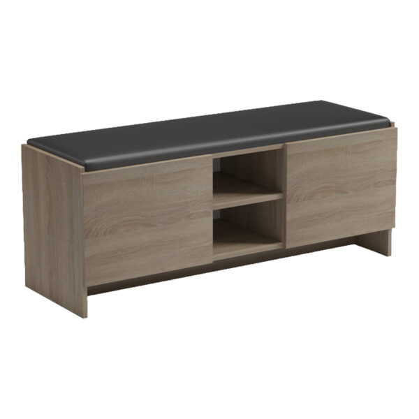 Παπουτσοθήκη-σκαμπό Zulla pakoworld sonoma-μαύρο 110x37x43εκ.  230-000164