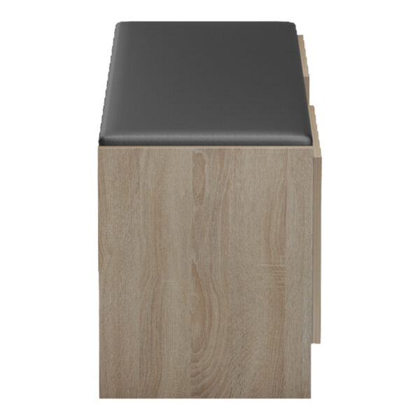 Παπουτσοθήκη-σκαμπό Zulla pakoworld sonoma-μαύρο 110x37x43εκ.  230-000164