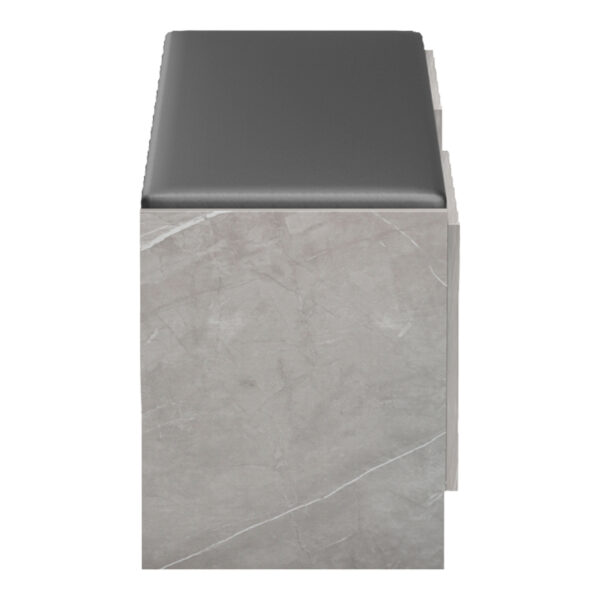 Παπουτσοθήκη-σκαμπό Zulla pakoworld γκρι μπεζ εφε μαρμαρου-μαυρο 110x37x43εκ.  230-000165