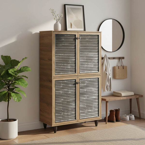 Παπουτσοθήκη-ντουλάπι Ronan pakoworld χρώμα καρυδί 70.5x35x122εκ.  249-000016