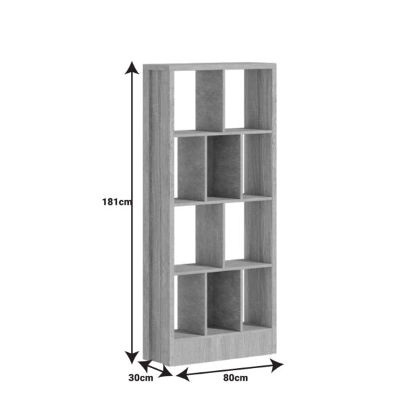Βιβλιοθήκη Dividre pakoworld sonoma oak μελαμίνης 80x30x181εκ.  249-000049