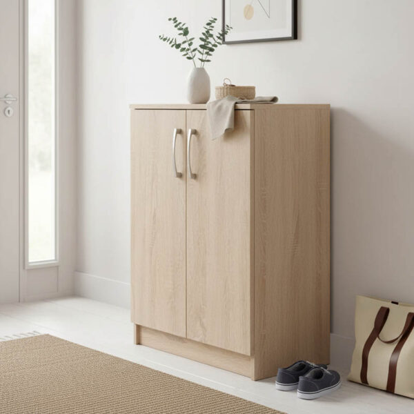 Παπουτσοθήκη-ντουλάπι Shordo pakoworld μελαμίνη σε φυσικό χρώμα 60x40.5x80εκ.  249-000052