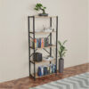 Βιβλιοθήκη Draizy pakoworld oak μελαμίνης-μαύρο μέταλλο 63x30x150εκ.  321-000005