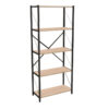Βιβλιοθήκη Draizy pakoworld oak μελαμίνης-μαύρο μέταλλο 63x30x150εκ.  321-000005