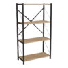 Βιβλιοθήκη Jackrey pakoworld oak μελαμίνης-μαύρο μέταλλο 63x30x114εκ.  321-000010
