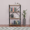 Βιβλιοθήκη Jackrey pakoworld oak μελαμίνης-μαύρο μέταλλο 63x30x114εκ.  321-000010