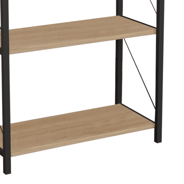 Βιβλιοθήκη Jackrey pakoworld oak μελαμίνης-μαύρο μέταλλο 63x30x114εκ.  321-000010
