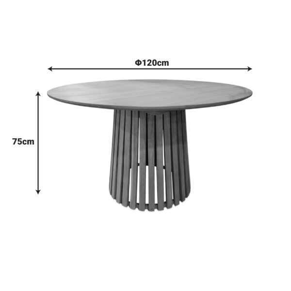 Τραπέζι Kenda I pakoworld mindi ξύλο σε φυσική απόχρωση Φ120x75εκ.  343-000116