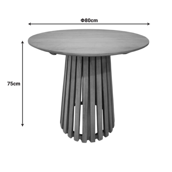 Τραπέζι Kenda I pakoworld mindi ξύλο σε φυσική απόχρωση Φ80x75εκ.  343-000117